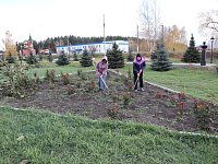 В Лысогорском районе продолжаются  субботники в рамках месячника по благоустройству, объявленного губернатором области Романом Бусаргиным.