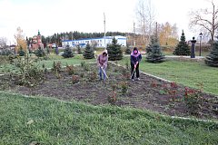 В Лысогорском районе продолжаются  субботники в рамках месячника по благоустройству, объявленного губернатором области Романом Бусаргиным.
