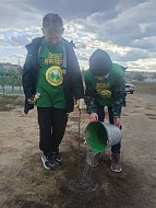 Юннаты высадили саженцы белой акации  в новом сквере Лысых Гор
