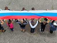 Ученики МБОУ СОШ №2 р.п. Лысые Горы   участвуют в акции «Российский триколор – звучит гордо!»