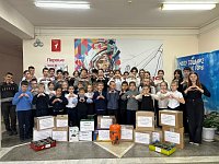 В Лысогорской школе №2 собрали гуманитарную помощь военнослужащим